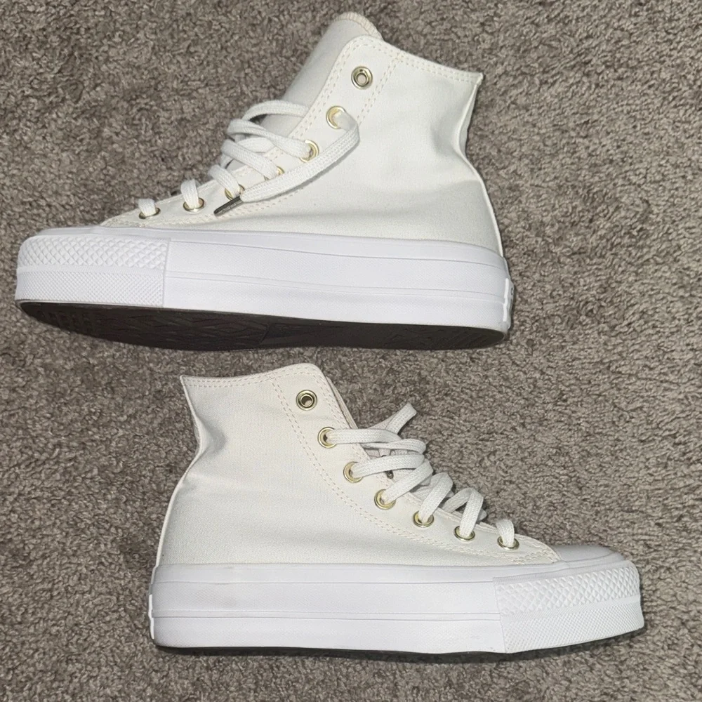 Converse Cream High-Top Sneakers - Picture 4 of 8